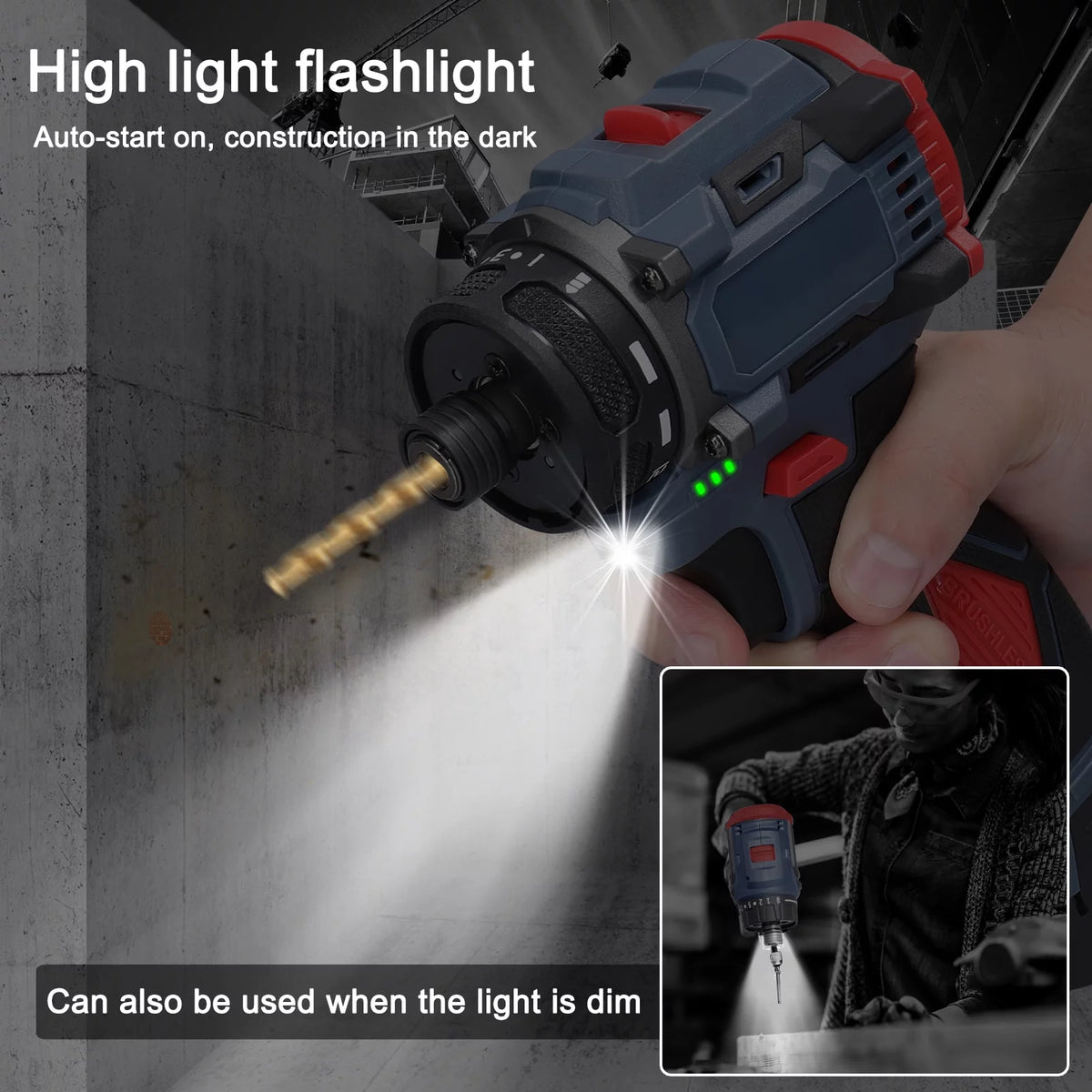 16.8V Brushless Motor Electric Screwdriver 45Nm Torque T8749