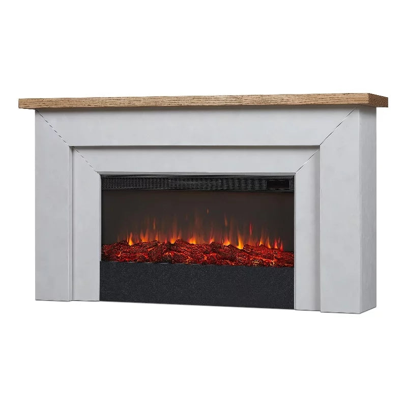 68" Wood Electric Fireplace in Venetian Gray W768077