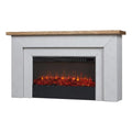68" Wood Electric Fireplace in Venetian Gray W768077