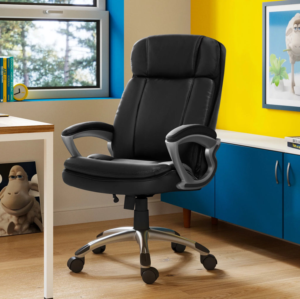 Black Faux Leather Executive Office Chair M417391