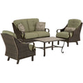 Vintage Meadow 4-Piece Wicker and Steel Conversation Set L75932