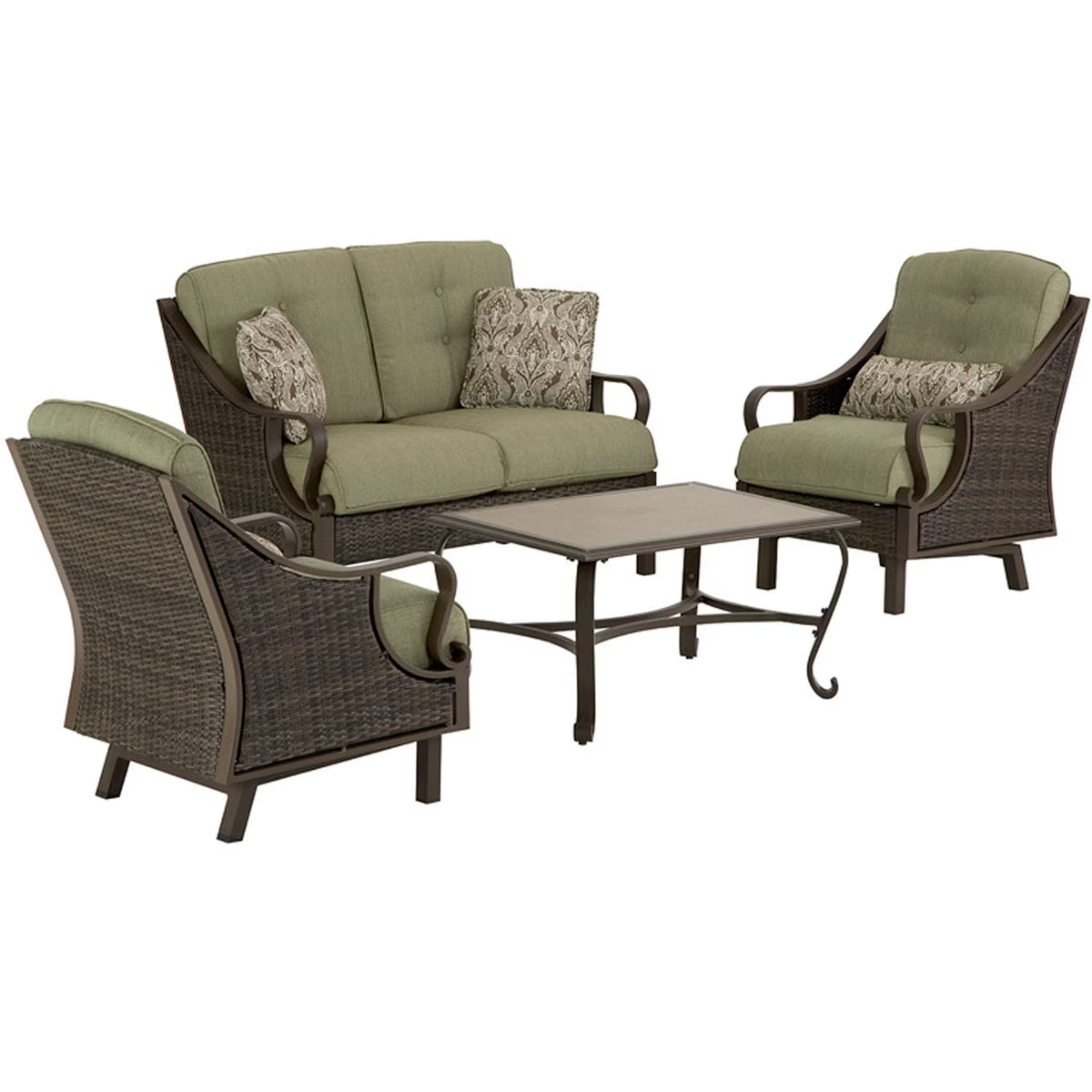 Vintage Meadow 4-Piece Wicker and Steel Conversation Set L75932