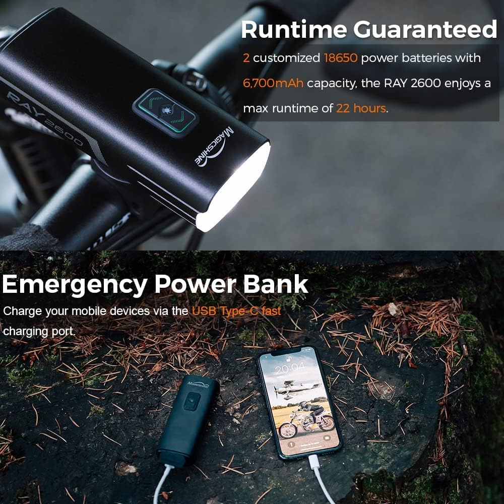 2600 Lumen USB-C Rechargeable IPX6 Waterproof Bike Headlight Z641059