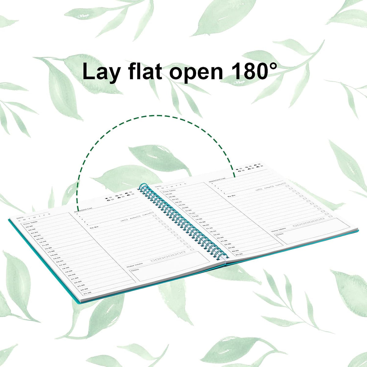 Green 5.2"x7.5" Undated Daily Planner B219395