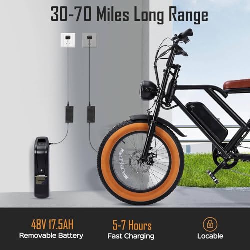 1000W 20" Fat Tire 48V 17.5AH Removable Battery Electric Bike S27127