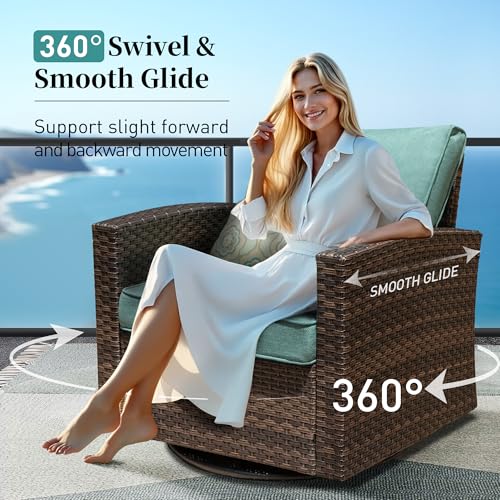 Brown Wicker Rattan 7 Pieces Patio Furniture Set with Cushion and Firepit Table V23945
