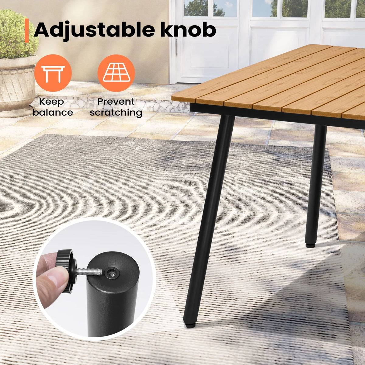 82in Rectangular Dining Table for 6-8 Person, Brown Y9729