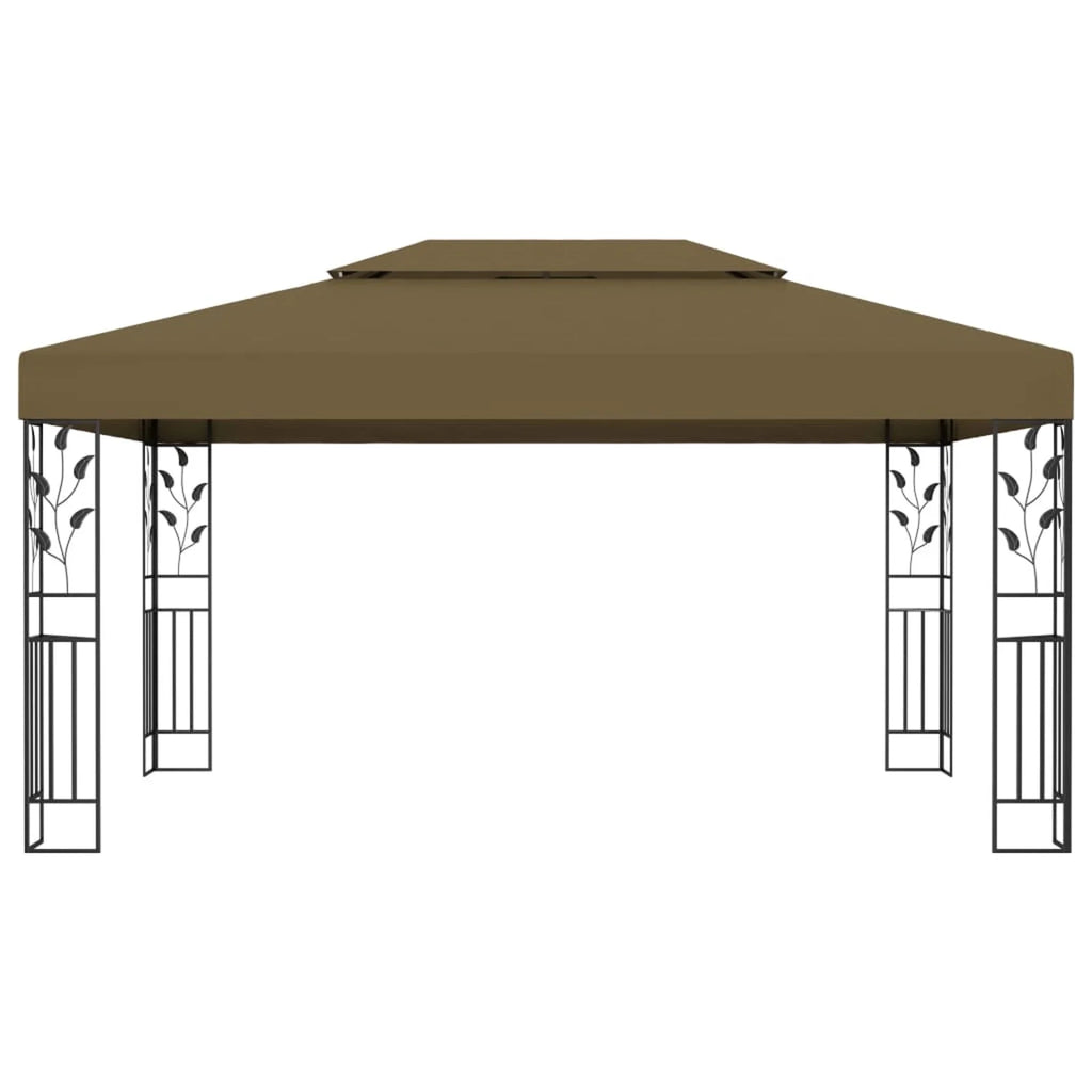 Taupe Outdoor Gazebo Canopy Steel Frame Party Tent 118.1 x 157.5 Inches Z254
