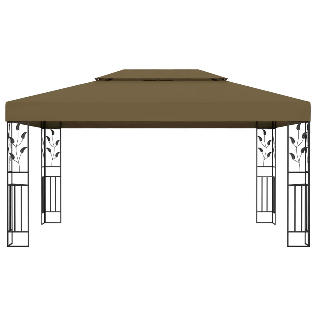 Taupe Outdoor Gazebo Canopy Steel Frame Party Tent 118.1 x 157.5 Inches Z254
