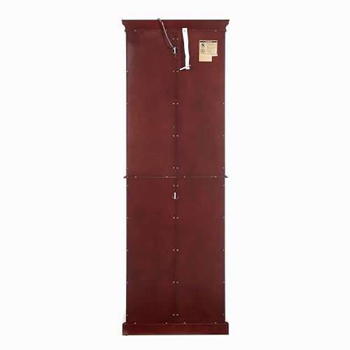 Lighted Glass Curio Display Cabinet with Adjustable Shelves and Mirrored Back G419679