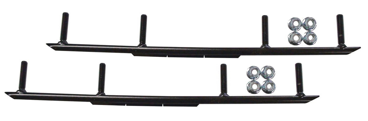 Red XCS Snowmobile Skis with 6" Round Bars Complete Kit F5966