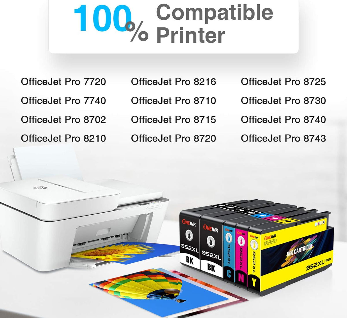 Compatible Ink Cartridge 5 Pack for HP 952XL OfficeJet Pro J6790