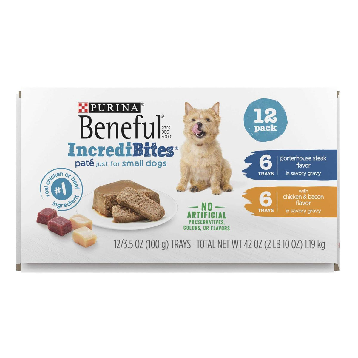 Steak & Chicken Pate Wet Small Dog Food Trays H68133