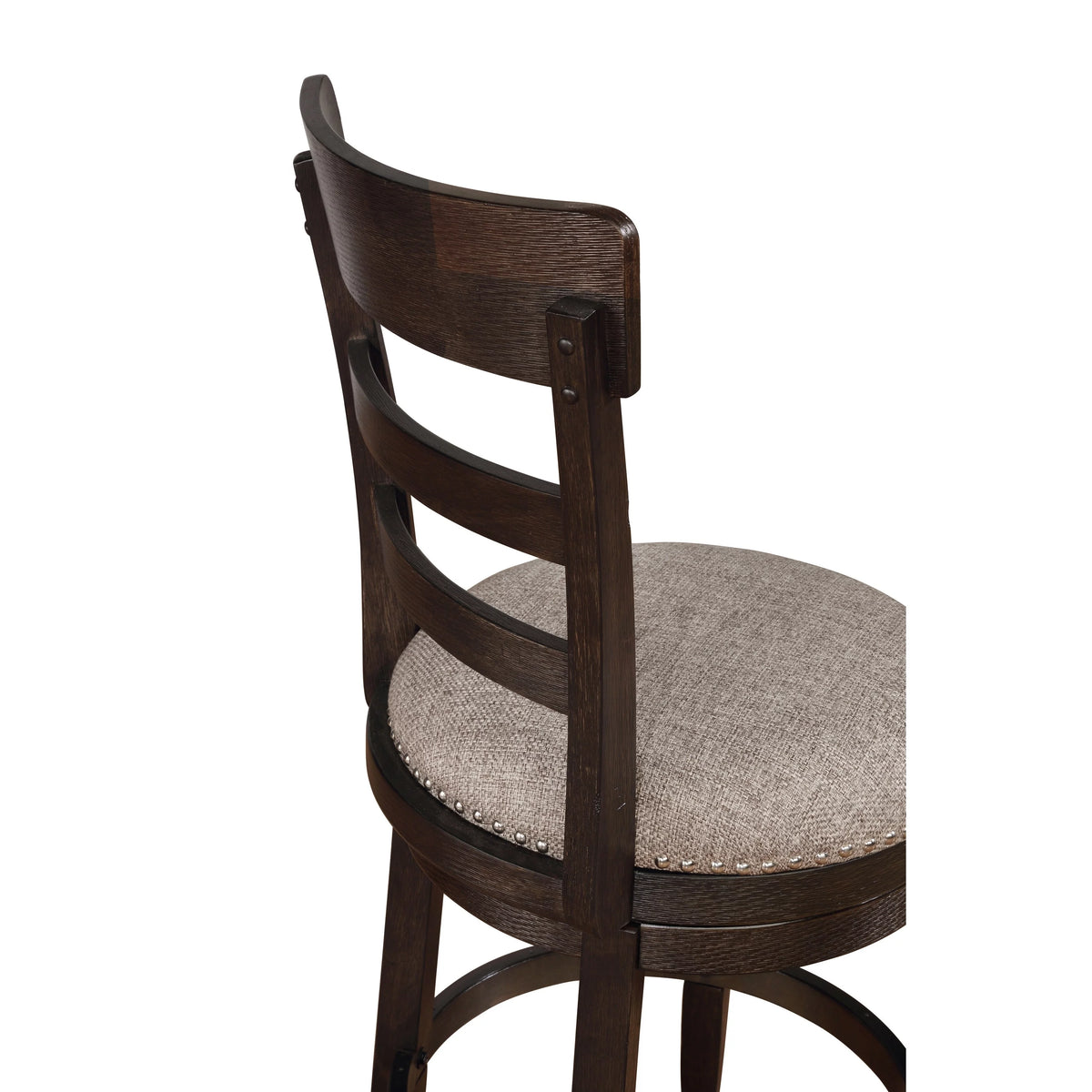 Brown Brushed Wood Swivel Counter Height Stools, Set of 2 J64135