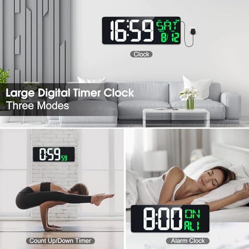 17 Inch Digital Wall Clock with Remote N946