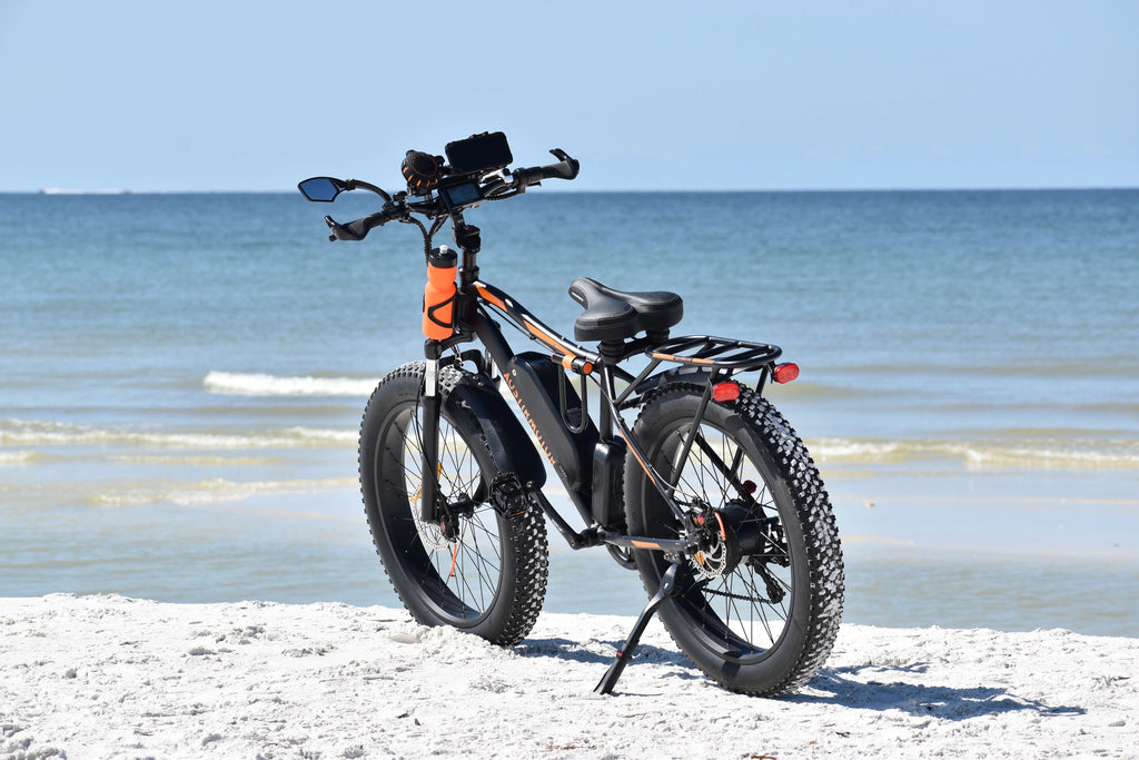 26" 750W Electric Bike Fat Tire 48V 13AH Removable Lithium Battery with Detachable Rear Rack (Black) I198987