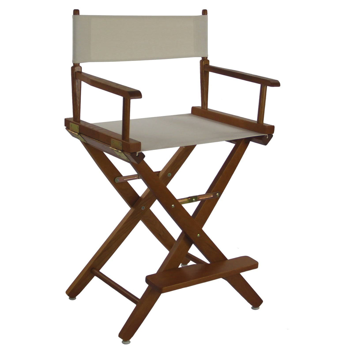 Extra-Wide 24 inch Directors Chair Black Frame Natural Color Cover L266