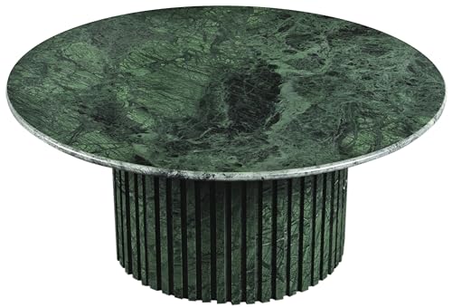 Art Deco Coffee Table with Marble, 36" W x 36" D x 16" H, Green V599411