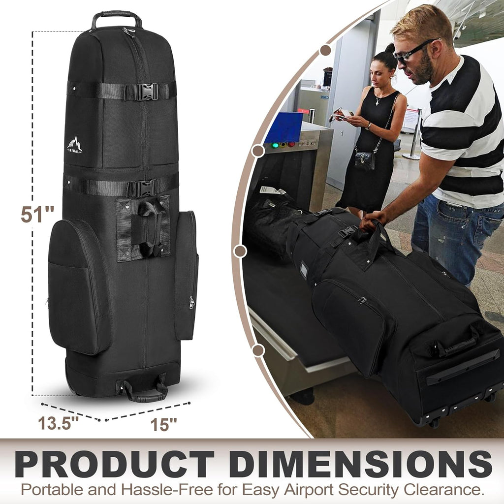 Heavy Duty 600D Polyester Oxford Golf Travel Bag with Wheels W2858