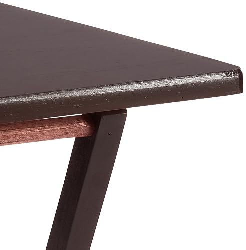 4-Pack Black Rectangular Folding Tray Table with Storage Rack U5828