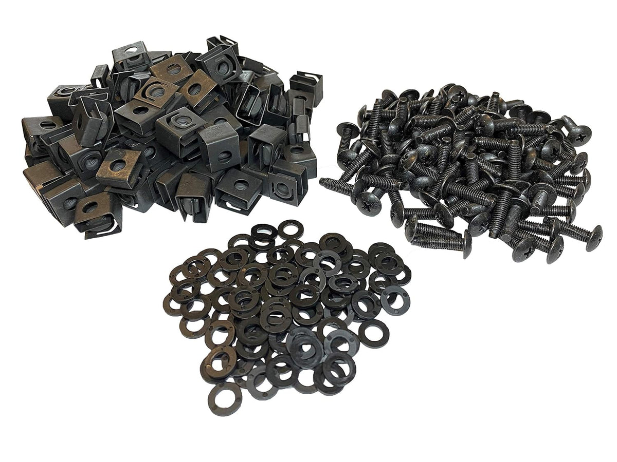 Black 10-32 Cage Nut & Screws 100-Pack F369415