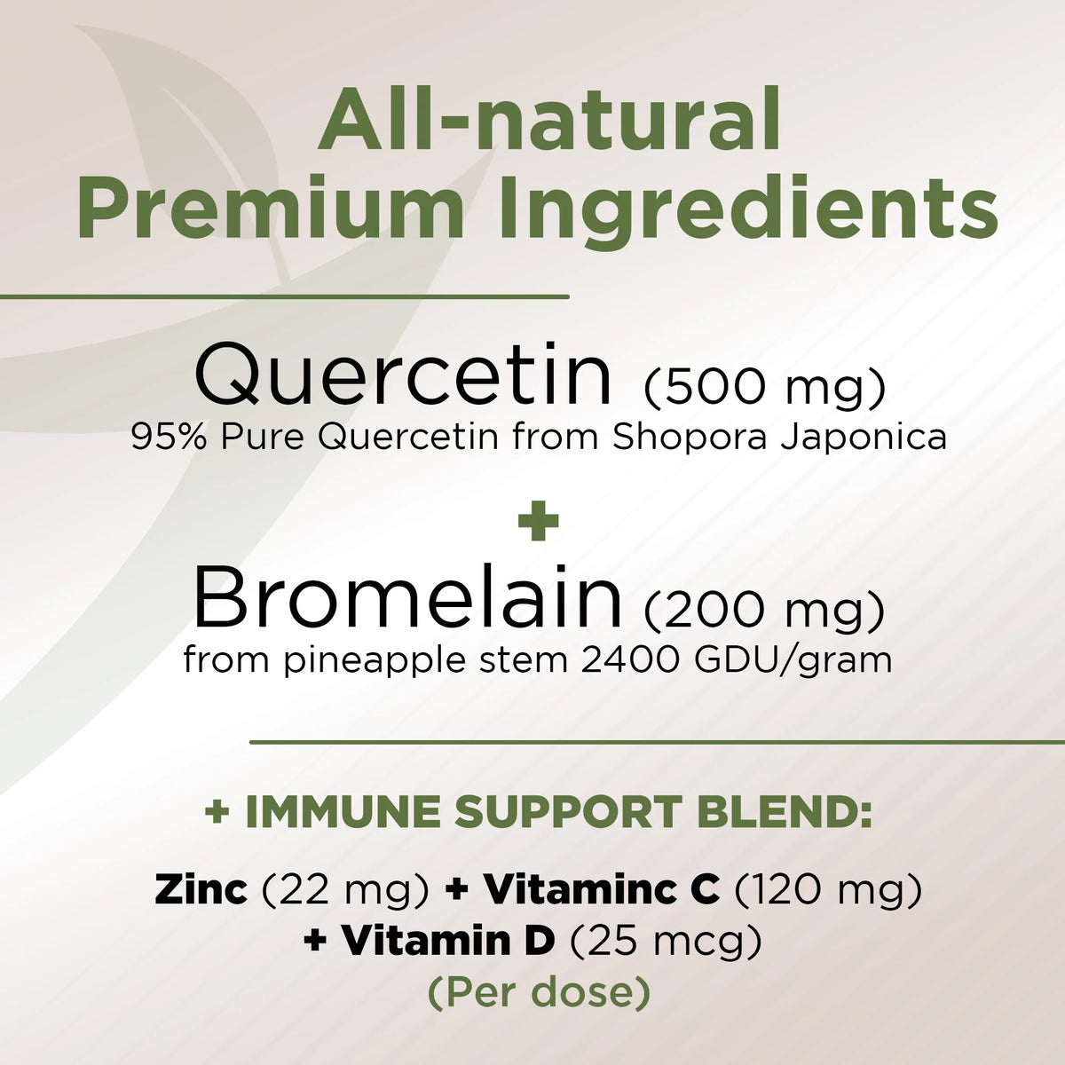 Quercetin 500mg with Vitamin C Zinc Bromelain and Vitamin D3 360 Veggie Caps W98614