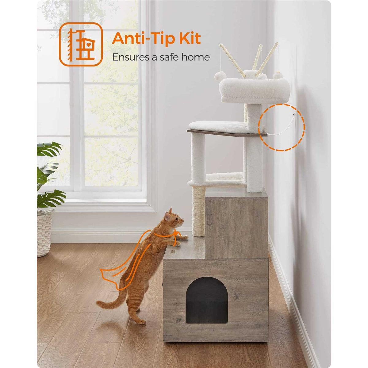 Cat Tree with Litter Box Enclosure X727