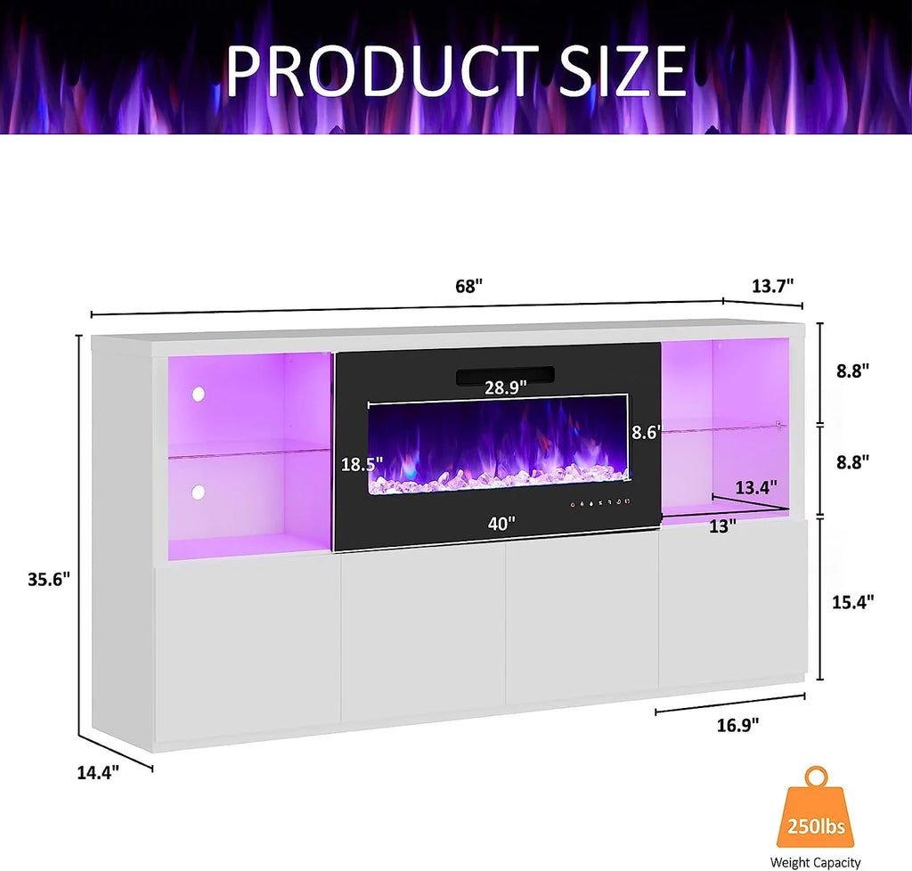 68" Fireplace TV Stand with 40" Electric Fireplace Y282261