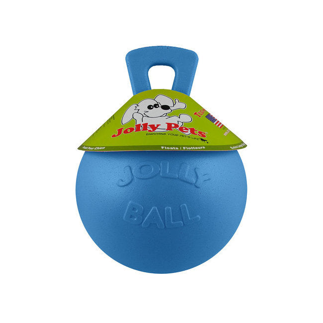6 inch Blue Rubber Ball with Handle Chew Toy U43355