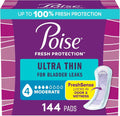Ultra Thin Incontinence Pads, 4 Drop Moderate Absorbency, Regular Length, 144 Count Y142