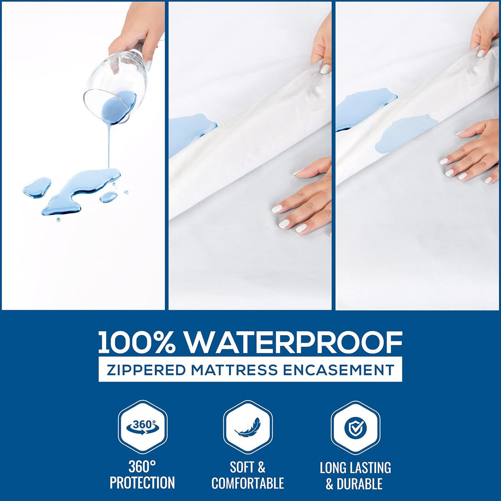 Twin XL 100% Waterproof Zippered Mattress Encasement S6063
