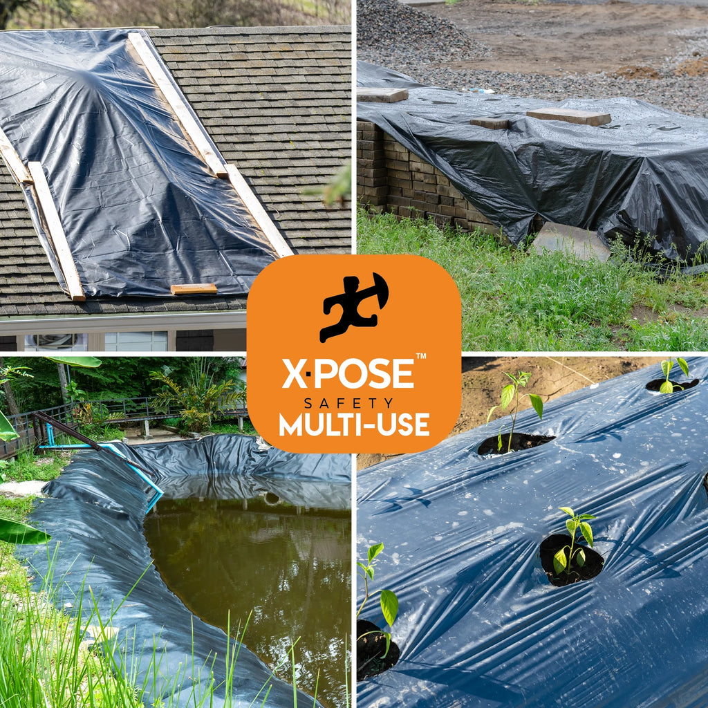 Black Poly Sheeting 10 x 100 Feet Heavy Duty 3.4 Mil Thick Plastic Tarp Waterproof Cover V950