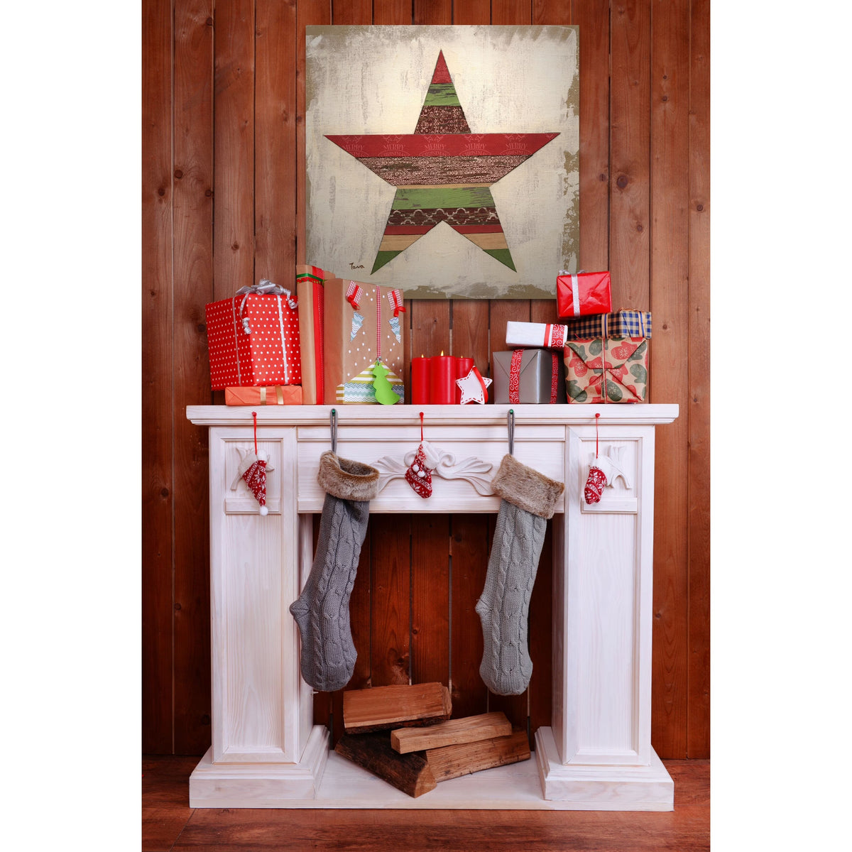 Christmas Star Gallery Wrapped Canvas 10x10 J5081