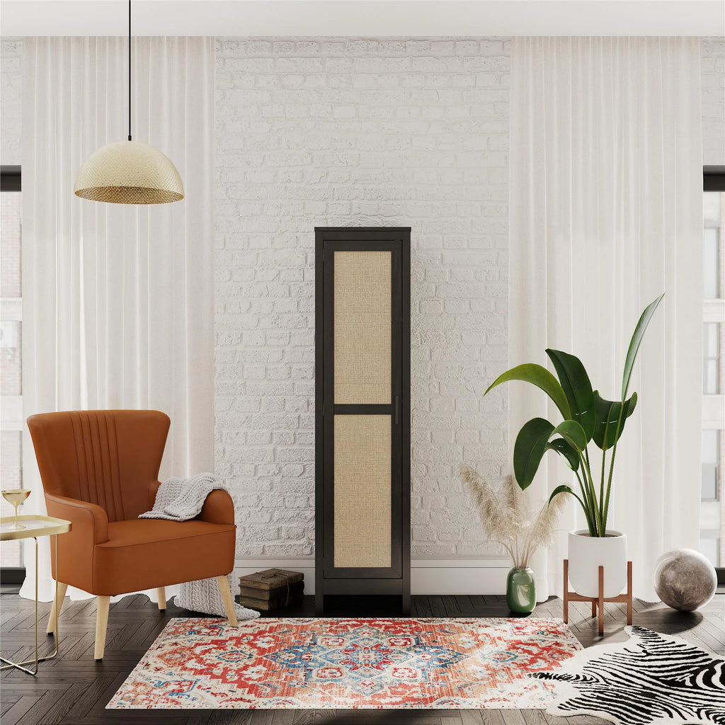 Black Oak 1 Door Cabinet V965141