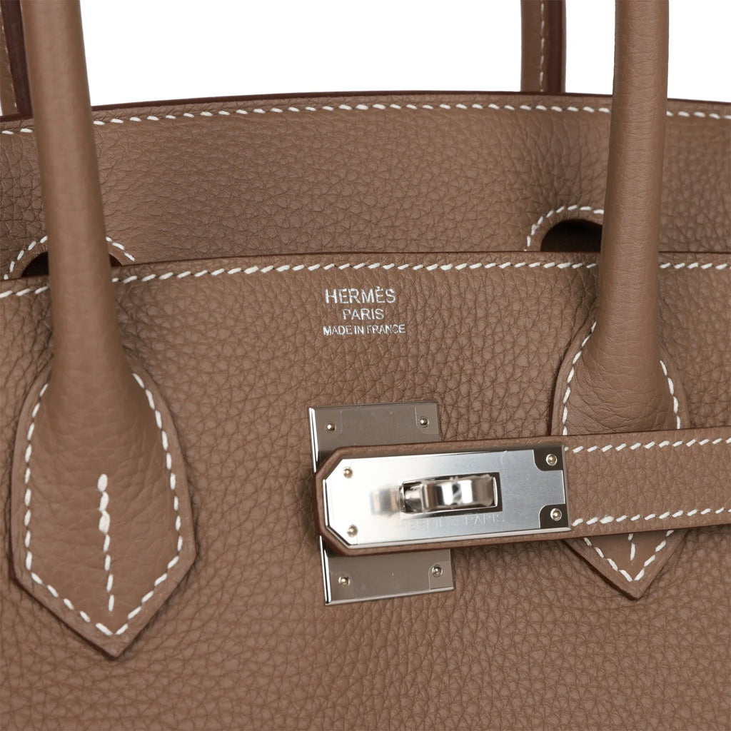 Etoupe Togo Palladium Hardware Handbag D96256