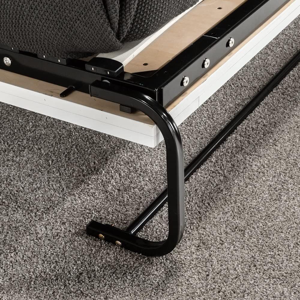 Queen Murphy Bed Hardware Kit with Tubular Steel Mattress Frame and Cambered Wood Slats L956