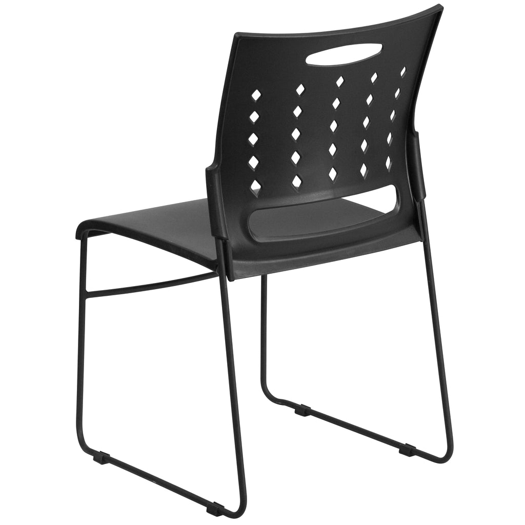 Black Sled Base Stack Chair with Air-Vent Back P319791