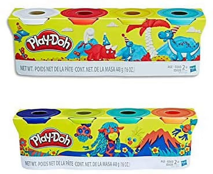 Play Doh Compound Bundle Classic Colors 4 Pack + Wild Colors 4 Pack B4677