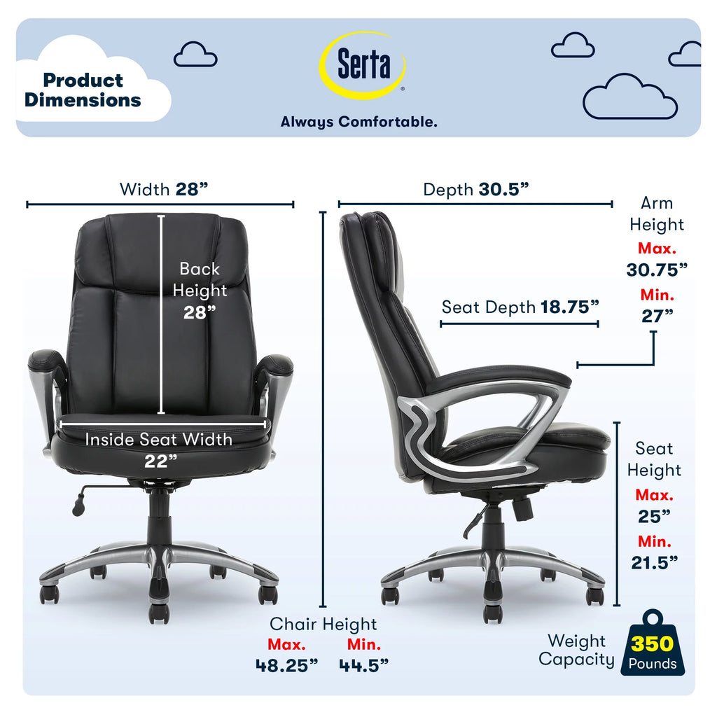 Black Faux Leather Executive Office Chair M417391