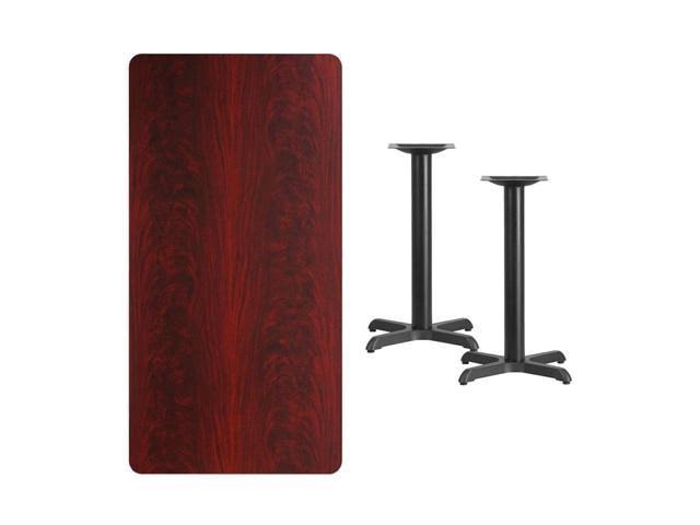 24&& Round Walnut Laminate Table Top with 18&& Round Table Height Base U66950