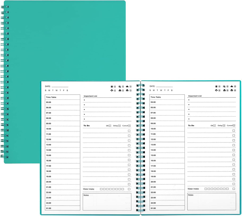 Green 5.2"x7.5" Undated Daily Planner B219395