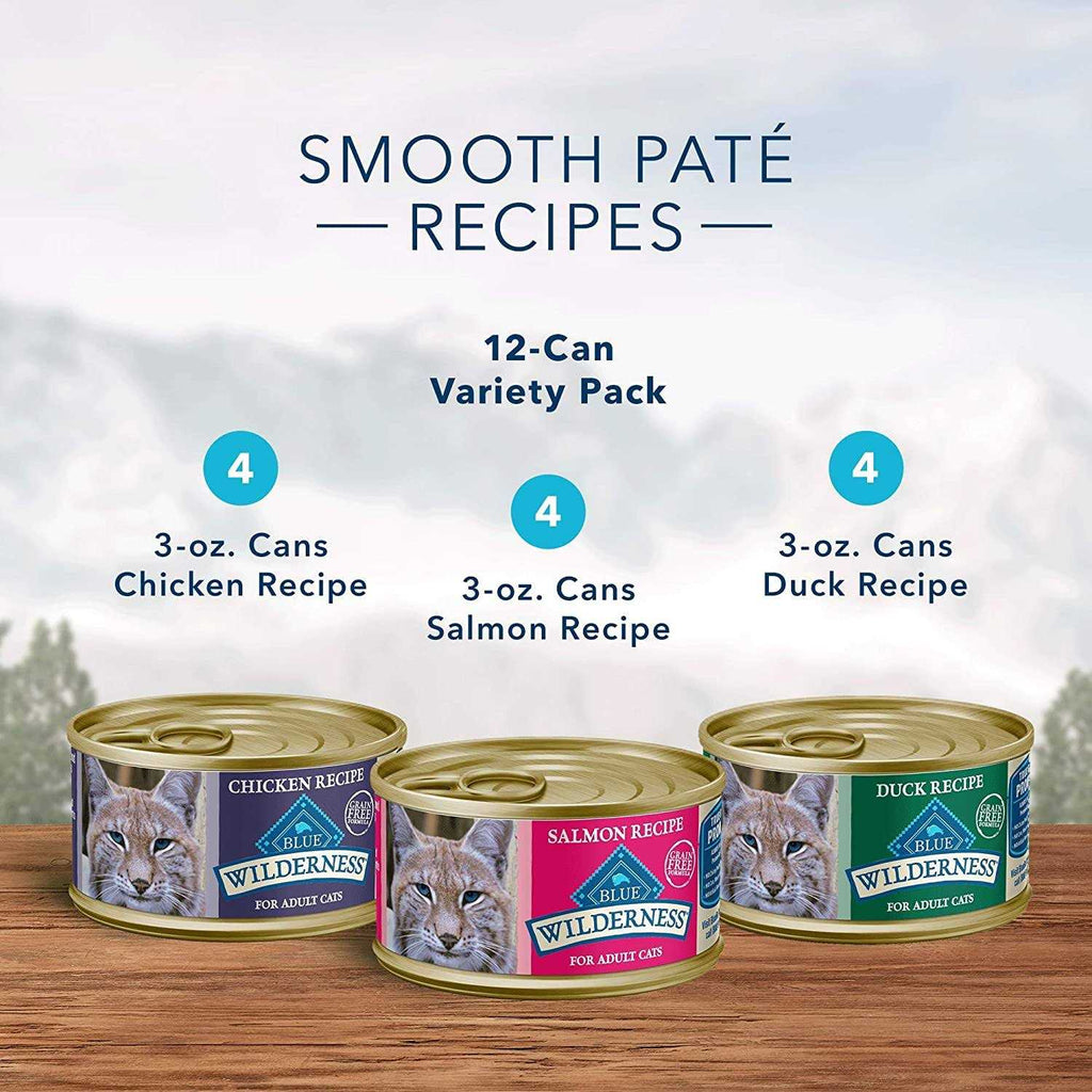 Blue Buffalo Wilderness Pate Variety Pack Wet Cat Food G74878