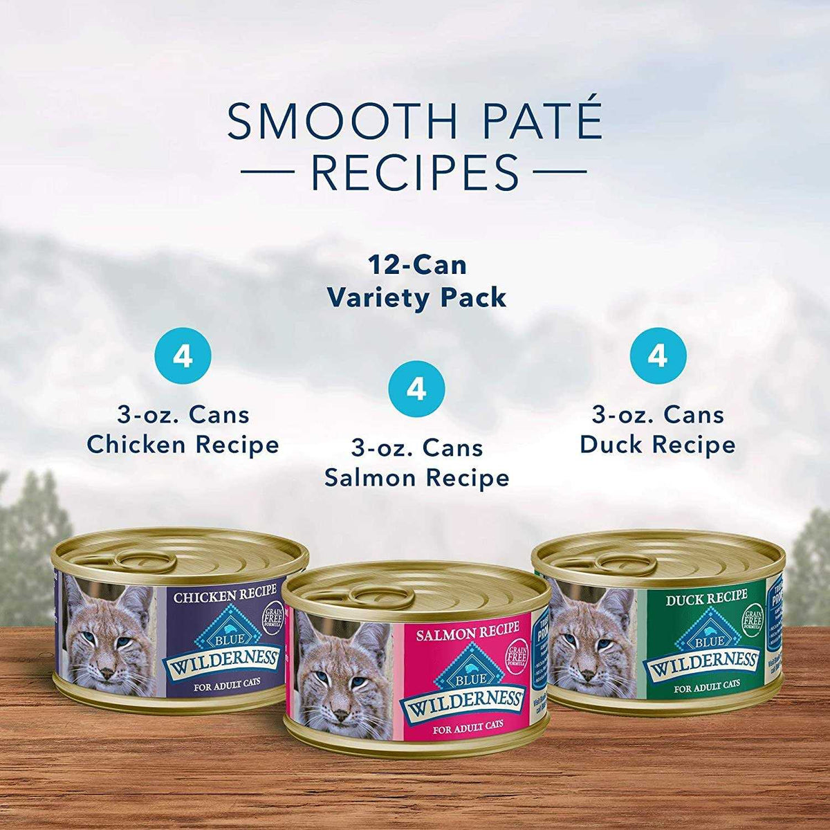 Blue Buffalo Wilderness Pate Variety Pack Wet Cat Food G74878