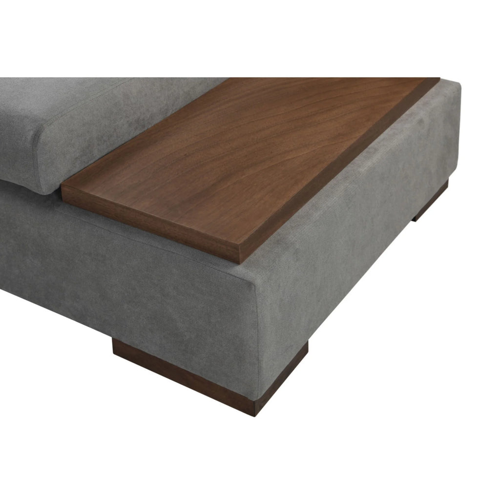 Bianca Gray Fabric Sectional Sofa with Console Table and Right Hand Facing Chaise K172894