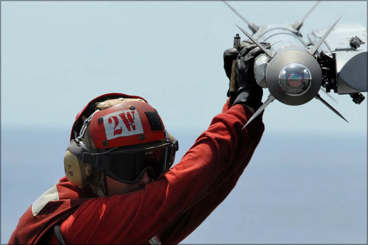 24"x36" Gallery Poster of AIM-9X Sidewinder Missile on FA-18E Hornet D339133