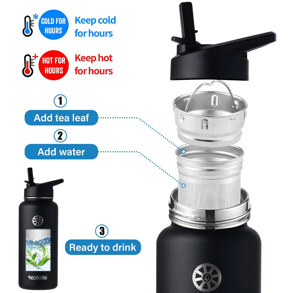 32 oz Stainless Steel Vacuum Insulated Water Bottle H10979