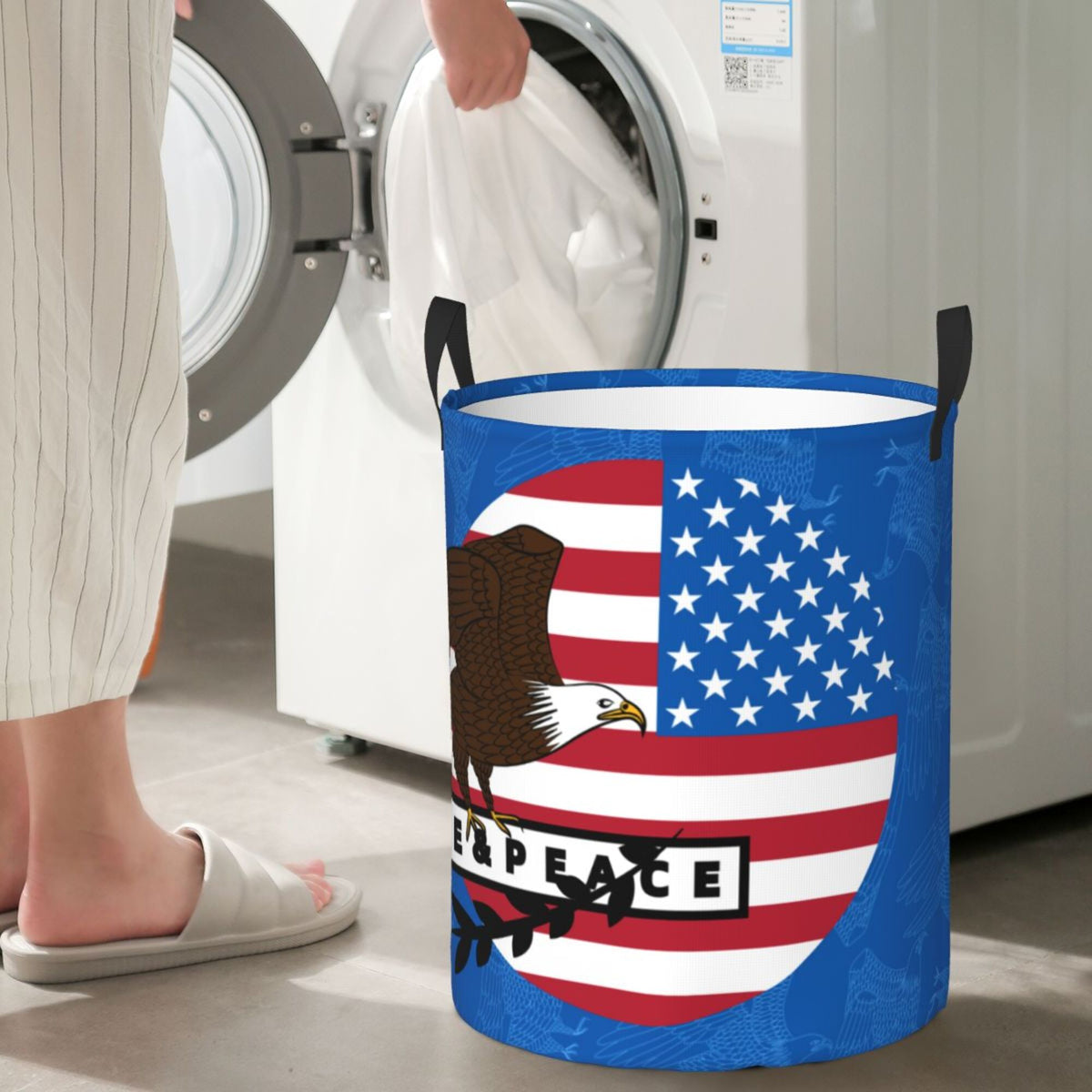 Blue Collapsible Laundry Basket D344