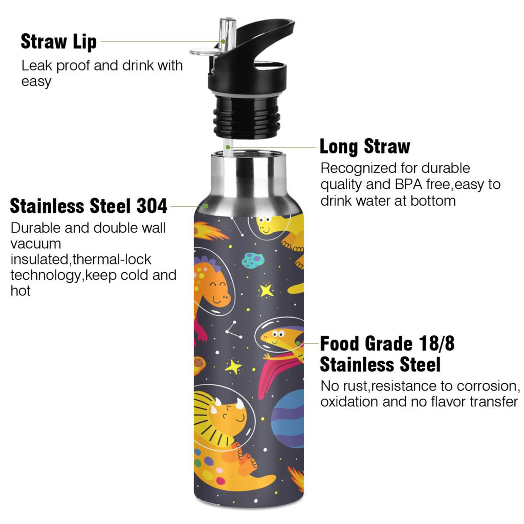 Stainless Steel Vacuum Insulated Water Bottle with Straw Lid 20 OZ P35658
