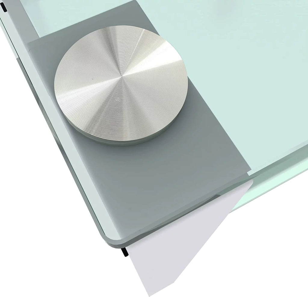 Glass End Table, 2 Layer White Small Corner Table C226649