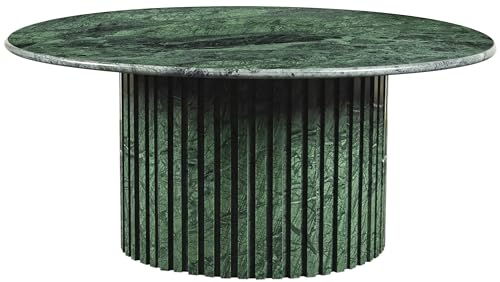 Art Deco Coffee Table with Marble, 36" W x 36" D x 16" H, Green V599411